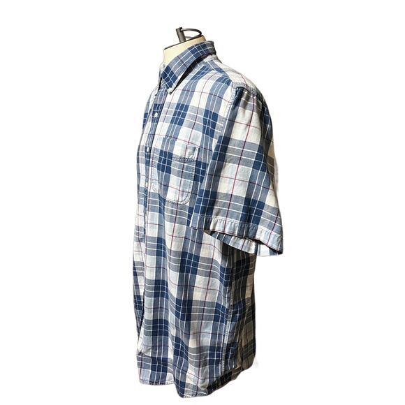 L.L. Bean Blue/Pink/White S/S Men's Button Down Shirt Size Large Tall - Picture 2 of 4